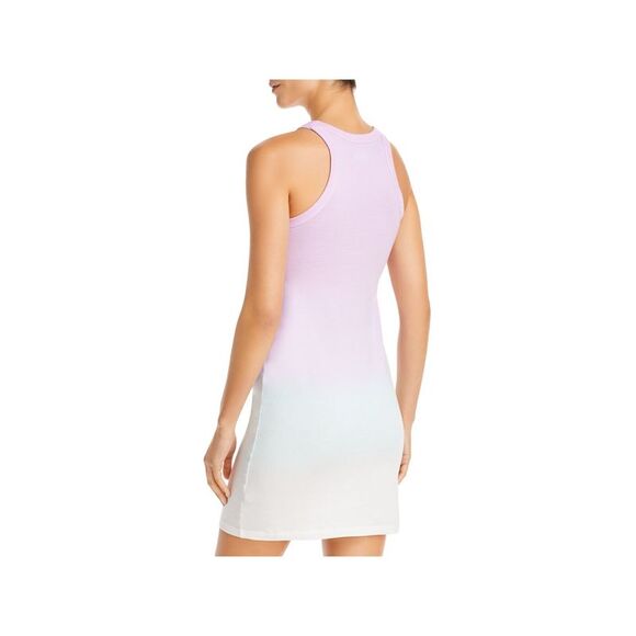 WSLY Womens Purple Stretch Ombre Sleeveless Halter Short Body Con Dress L - Picture 2 of 3